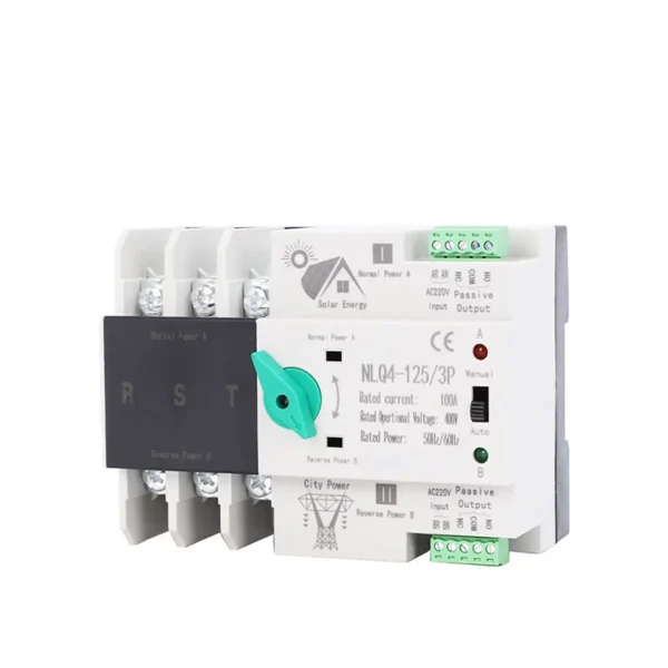 ATS-100 2P 2 High Quality 2P Single Phase AC/DC Dual Power Automatic Transfer Switch Generator ATS 100/2P 100A-125A 20kA Breaking Capacity