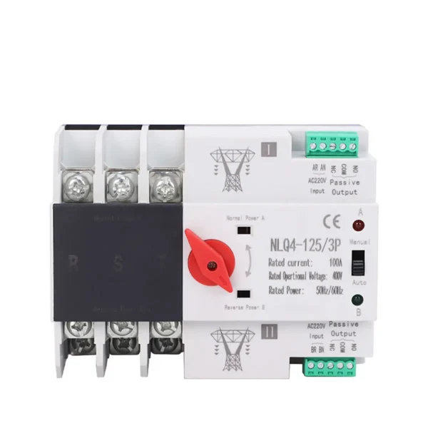 Single Phase Din Rail PC ATS 230V Dual Power Automatic Transfer Switches Uninterrupted 2P 63A 100A 125A Model NLQ4 20kA