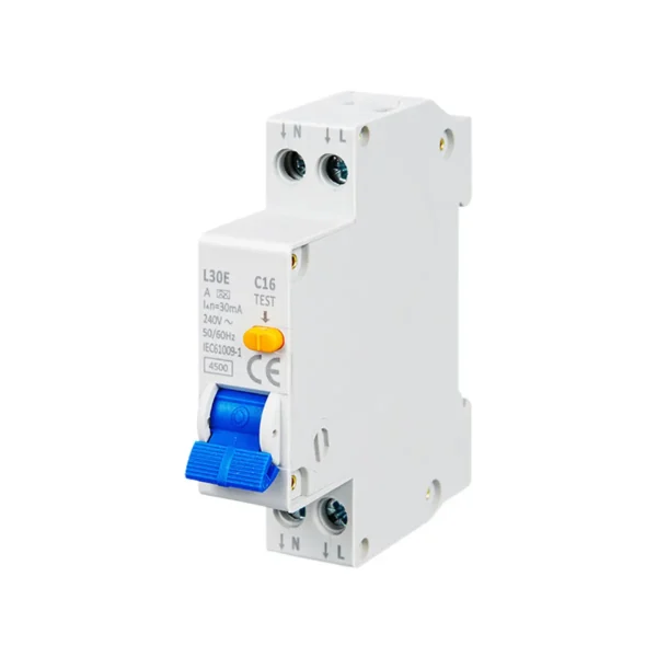 DPN Slim RCBO 1P+N Residual Current Circuit Breaker 18mm Module with Overload, Short Circuit and Earth Leakage Protection