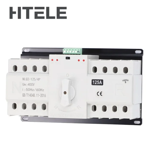 230V 400V NLQ3-125/4P Three Phase Automatic Transfer Switch Dual Power 125A/100A/80A/63A Capacities CE Certified CB Type