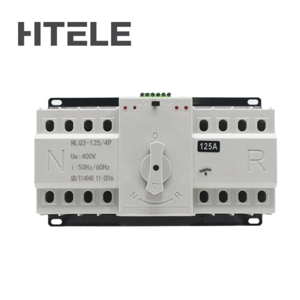 230V 400V NLQ3-125/4P Three Phase Automatic Transfer Switch Dual Power 125A/100A/80A/63A Capacities CE Certified CB Type