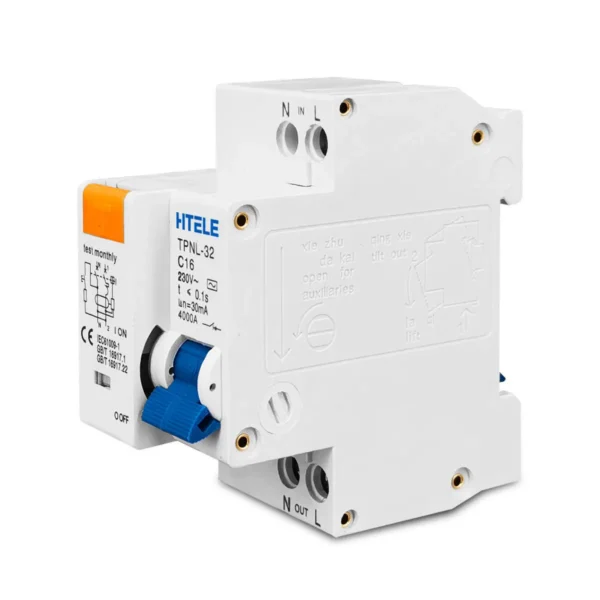 230V 1P+N RCBO Residual Current Circuit Breaker with Short Circuit and Earth Leakage Protection