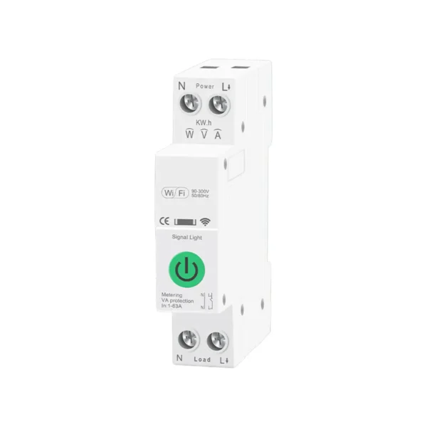 1P+N 63A WiFi Smart Circuit Breaker with Overvoltage, Undervoltage and Overload Protection Remote ON/OFF Control