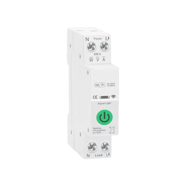1P+N 63A WiFi Smart Circuit Breaker with Overvoltage, Undervoltage and Overload Protection Remote ON/OFF Control