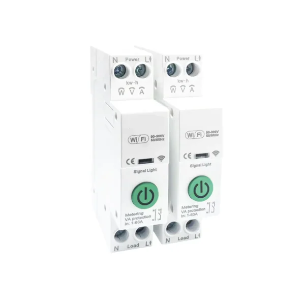 1P+N 63A WiFi Smart Circuit Breaker with Overvoltage, Undervoltage and Overload Protection Remote ON/OFF Control
