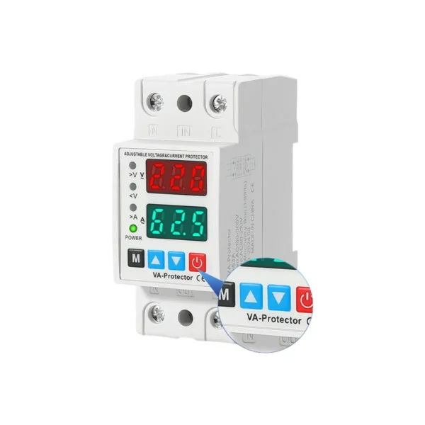 自复式过欠压保护器2显 2 63A 230V Automatic Recovery Over Voltage and Under Voltage Protector Low Voltage Protection Device