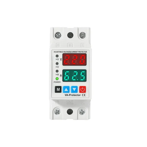 自复式过欠压保护器2显 3 63A 230V Automatic Recovery Over Voltage and Under Voltage Protector Low Voltage Protection Device