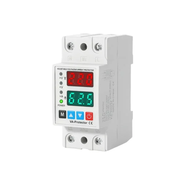 自复式过欠压保护器2显 4 63A 230V Automatic Recovery Over Voltage and Under Voltage Protector Low Voltage Protection Device