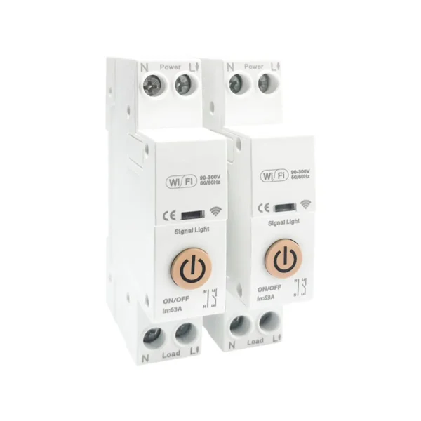 1P+N 63A WiFi Smart Circuit Breaker with Remote ON/OFF Switching Control